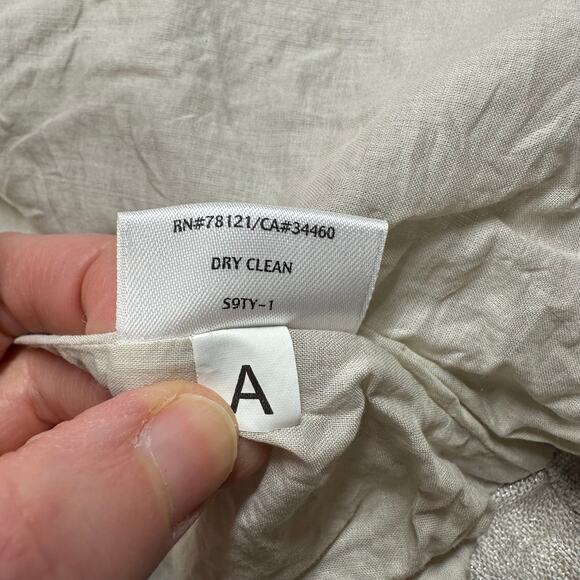 Eileen Fisher Jacket Womens Small Beige Natural Twinkle Linen Metallic Coastal - Picture 6 of 10